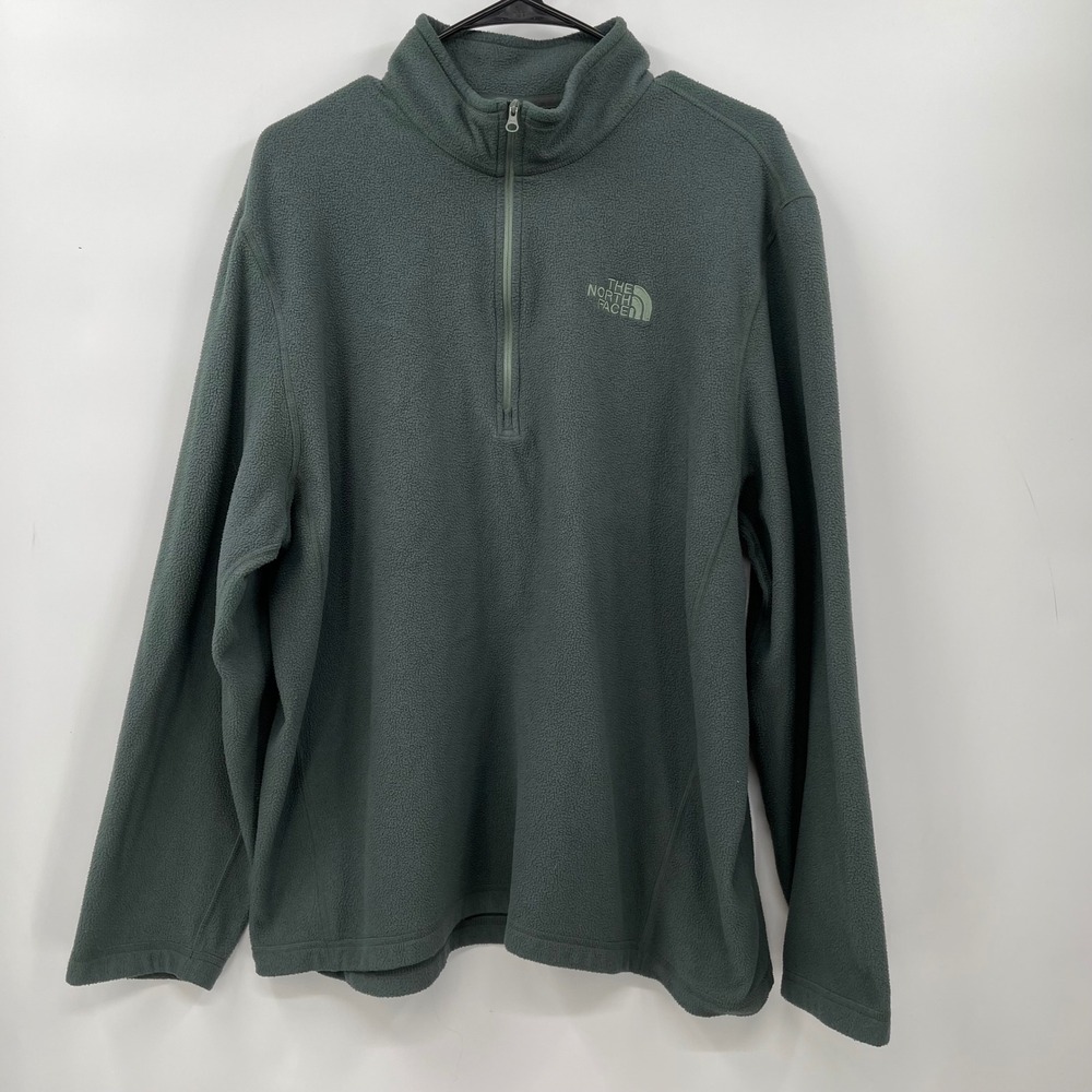 The North Face Mens XL Fleece Pullover Quarter Zip Jacket‎ Olive Green